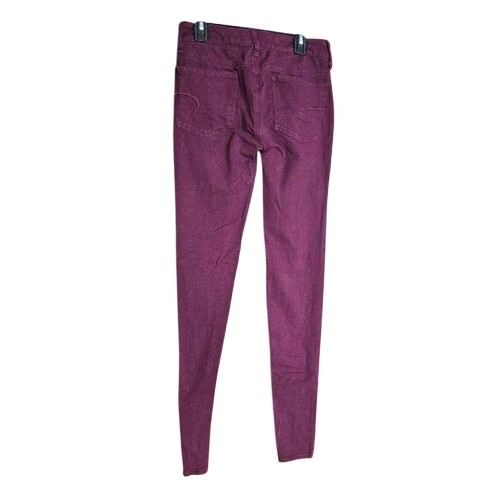 American Eagle Super Stretch Jegging Burgundy Maroon‎ Skinny Pants Size 2 Reg
